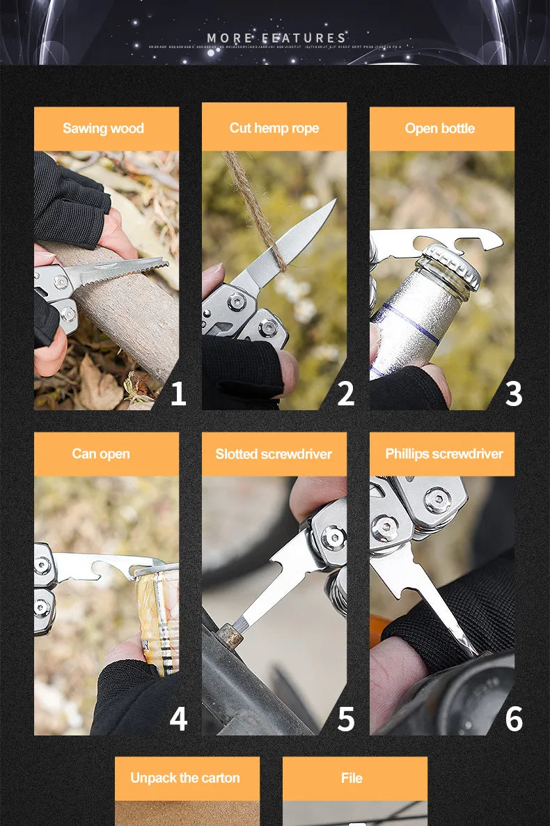 Folding Multi-tool Pocket Knife Pliers Mini Portable Fold